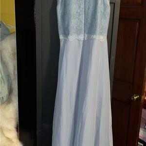 JJs House Lace Trim Slip Dress - Dusty Blue